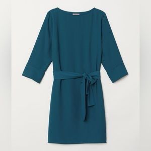 H&M - Dark Teal - Dress with tie belt - 12